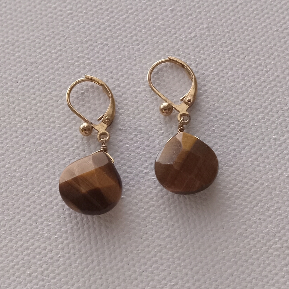 Tigers eye drop earrings